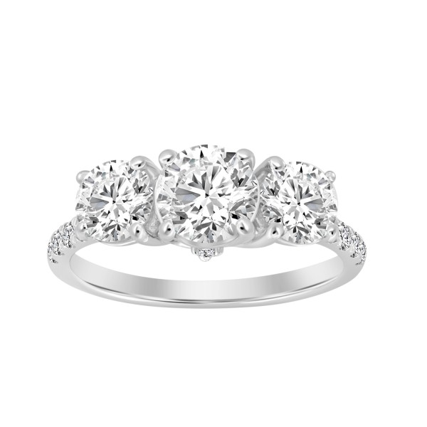 LADIES RING 2CT ROUND DIAMOND 14K WHITE GOLD (CENT...