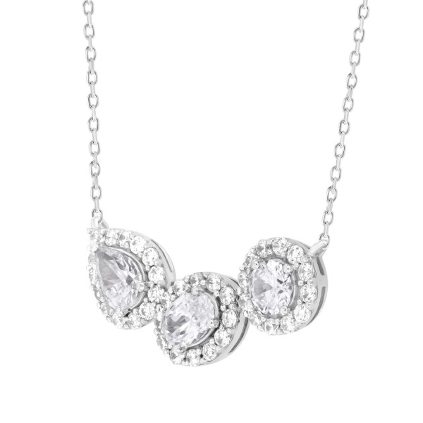 LADIES NECKLACE 2 1/2CT ROUND/PEAR/OVAL DIAMOND 14...