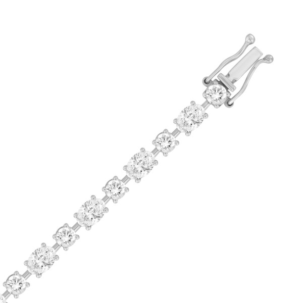 LADIES BRACELET 8 1/2CT ROUND/OVAL DIAMOND 14K WHI...