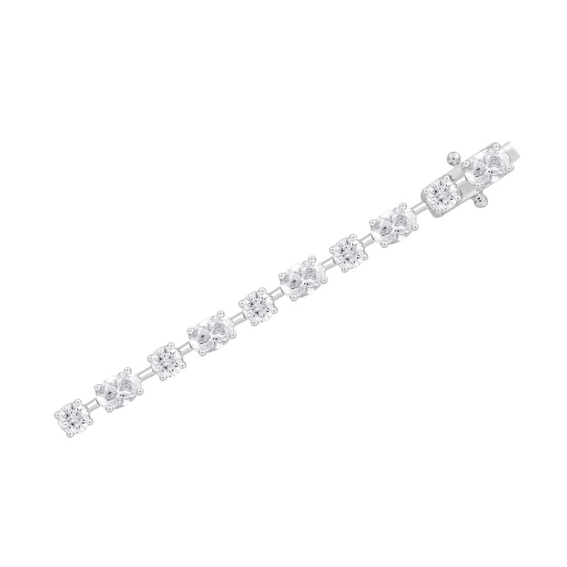 LADIES BRACELET 8 1/2CT ROUND/OVAL DIAMOND 14K WHITE GOLD