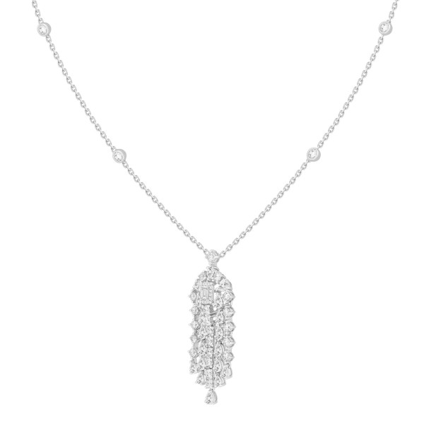 LADIES NECKLACE 7 1/2CT ROUND DIAMOND 14K WHITE GO...