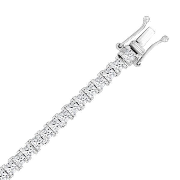 LADIES BRACELET 9CT PRINCESS DIAMOND 14K WHITE GOL...