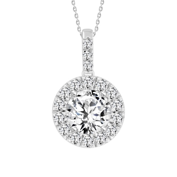 LADIES PENDANT WITH CHAIN 2 3/4CT ROUND DIAMOND 14...