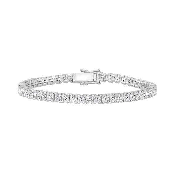 LADIES BRACELET 11CT PRINCESS DIAMOND 14K WHITE GO...