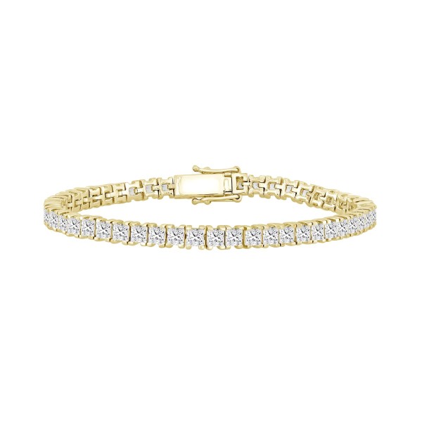 LADIES BRACELET 11CT PRINCESS DIAMOND 14K YELLOW G...