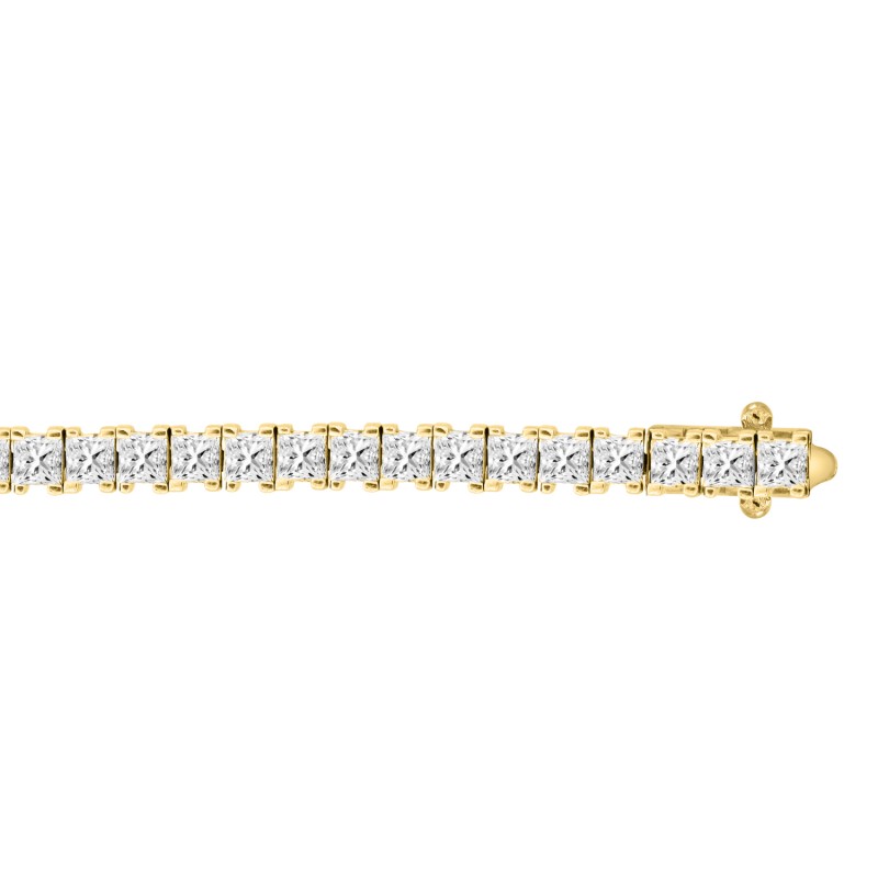 LADIES BRACELET 11CT PRINCESS DIAMOND 14K YELLOW GOLD