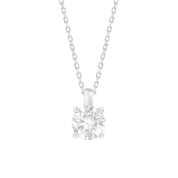 LADIES SOLITAIRE PENDANT WITH CHAIN 1 1/2CT ROUND ...