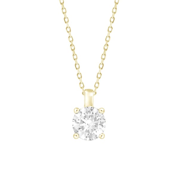 LADIES SOLITAIRE PENDANT WITH CHAIN 1 1/2CT ROUND ...