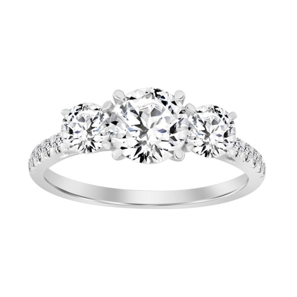 LADIES BRIDAL SET 1 3/4CT ROUND DIAMOND 14K WHITE ...