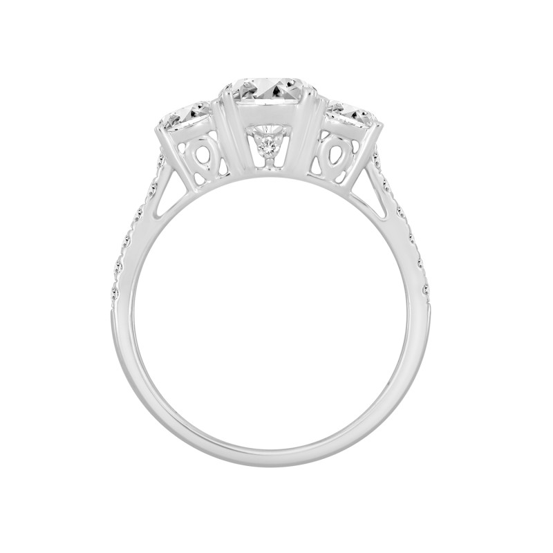 LADIES BRIDAL SET 1 3/4CT ROUND DIAMOND 14K WHITE GOLD (CENTER STONE ROUND DIAMOND 1CT )