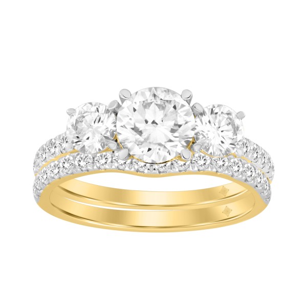 LADIES RING 1 3/4CT ROUND DIAMOND 14K YELLOW GOLD ...