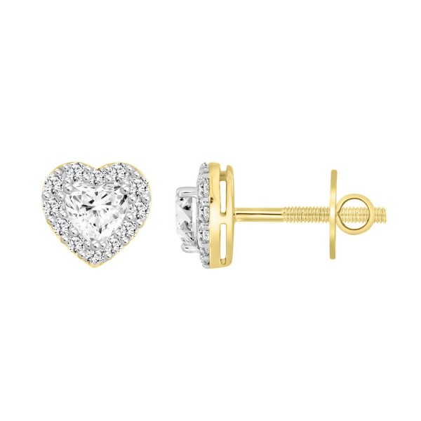 14K YELLOW GOLD1 3/8CT ROUND HEART DIAMOND LADIES ...