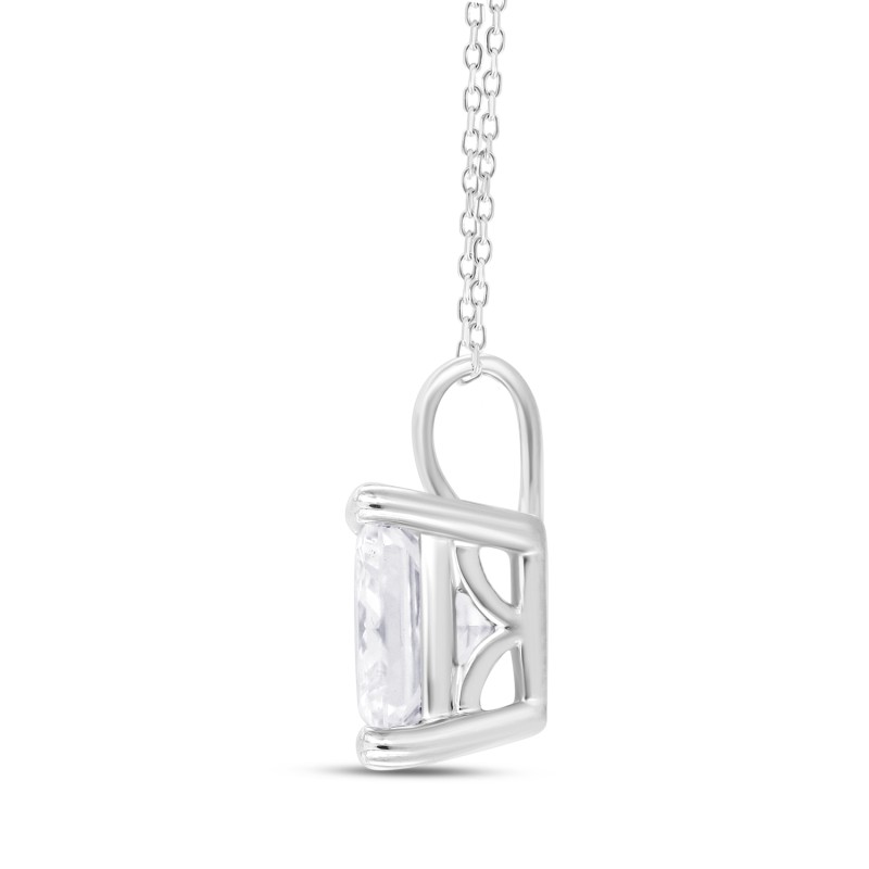 LADIES PENDANT WITH CHAIN 2CT PRINCESS DIAMOND 14K WHITE GOLD