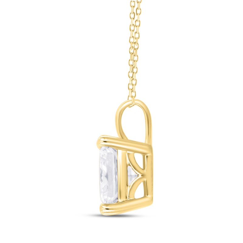 LADIES PENDANT WITH CHAIN 2CT PRINCESS DIAMOND 14K YELLOW GOLD