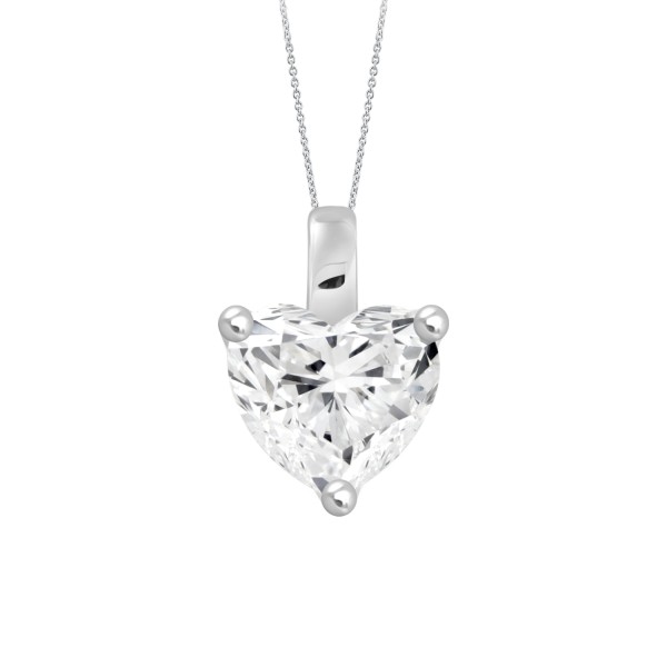 LADIES PENDANT WITH CHAIN 1/2CT HEART DIAMOND 14K ...