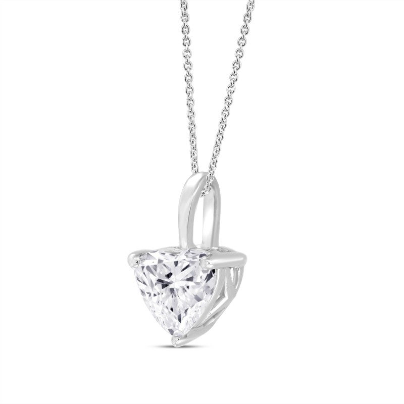 LADIES PENDANT WITH CHAIN 1/2CT HEART DIAMOND 14K WHITE GOLD