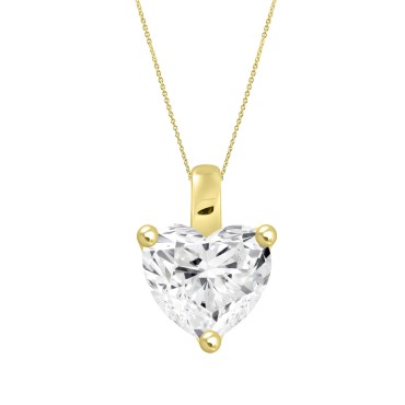 LADIES PENDANT WITH CHAIN 1/2CT HEART DIAMOND 14K YELLOW GOLD