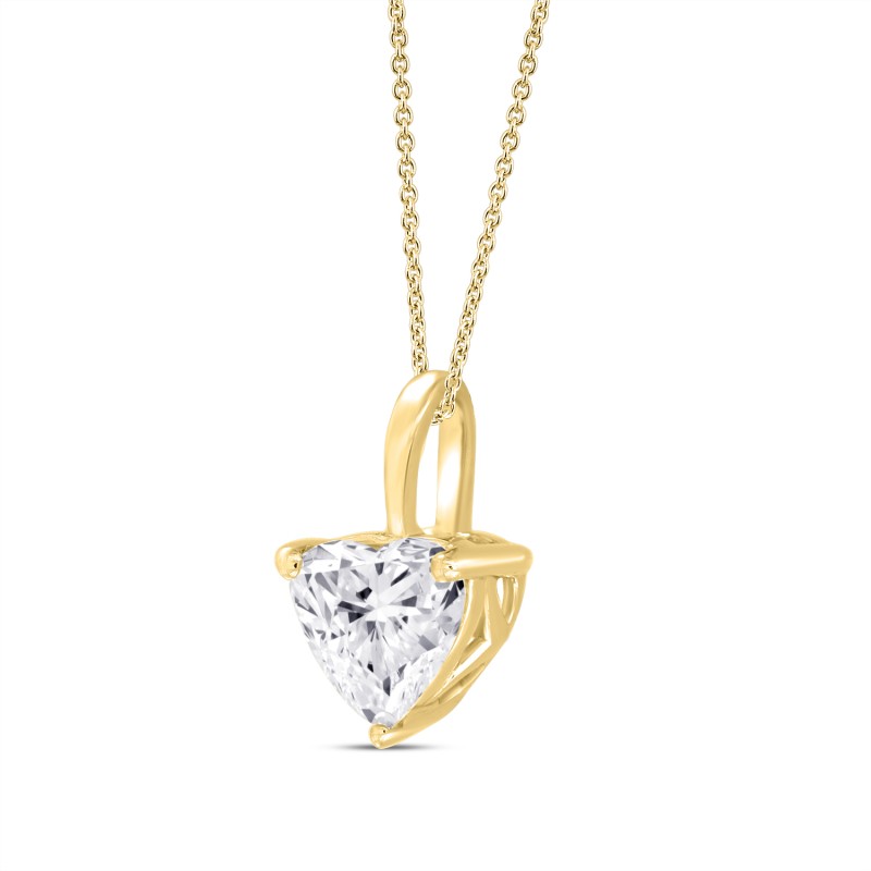 LADIES PENDANT WITH CHAIN 1/2CT HEART DIAMOND 14K YELLOW GOLD