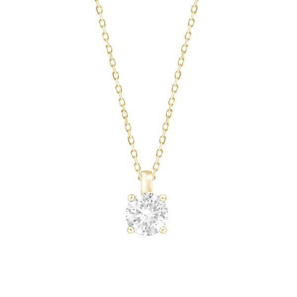 LADIES PENDANT WITH CHAIN 1/2CT ROUND DIAMOND 14K ...