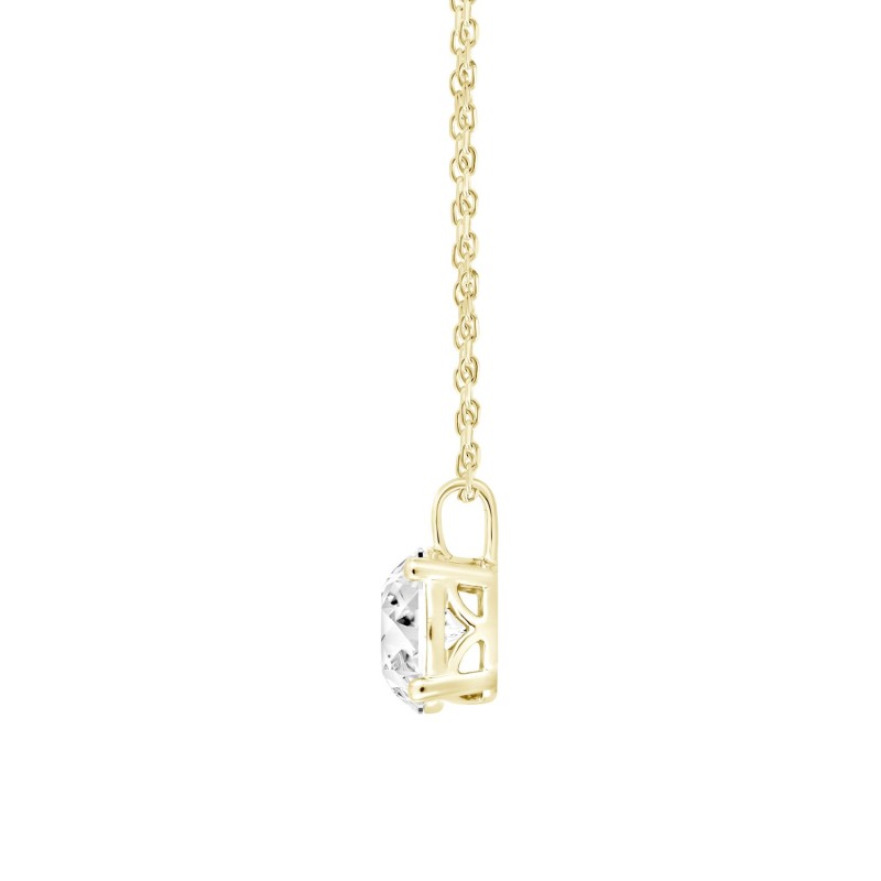 LADIES PENDANT WITH CHAIN 1/2CT ROUND DIAMOND 14K YELLOW GOLD