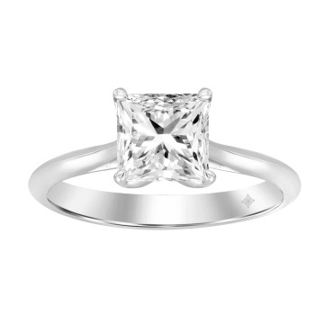 LADIES SOLITAIRE RING 1 1/2CT PRINCESS DIAMOND 14K WHITE GOLD