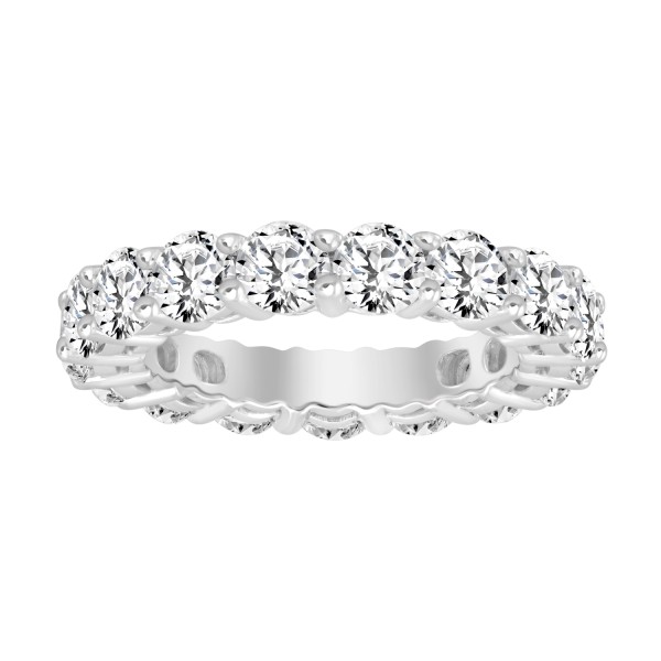 LADIES ETERNITY BAND 5 1/2CT ROUND DIAMOND 14K WHI...