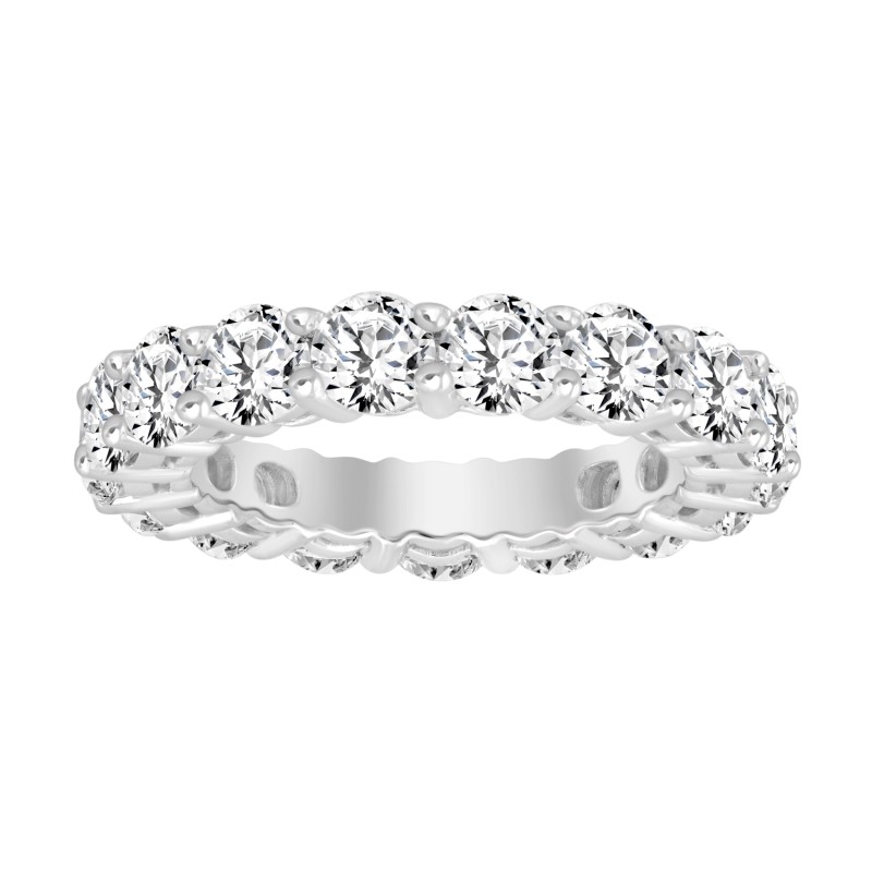 LADIES ETERNITY BAND 5 1/2CT ROUND DIAMOND 14K WHITE GOLD