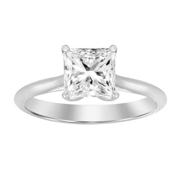 LADIES RING 3CT PRINCESS DIAMOND 14K WHITE GOLD...