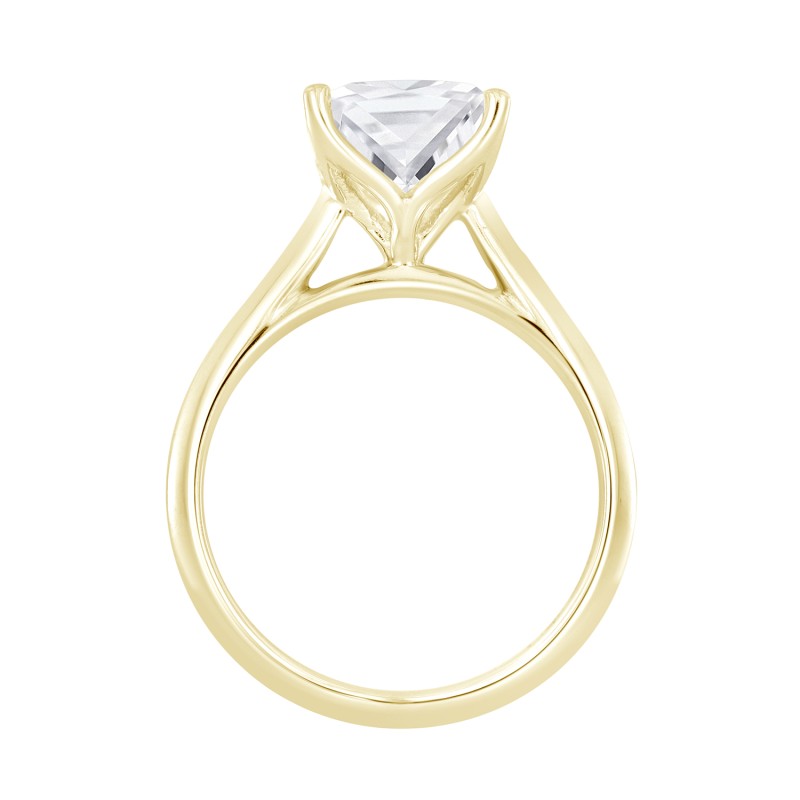 LADIES RING 3CT PRINCESS DIAMOND 14K YELLOW GOLD