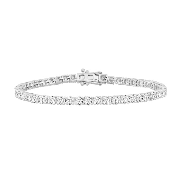 LADIES BRACELET 7CT ROUND DIAMOND 14K WHITE GOLD...