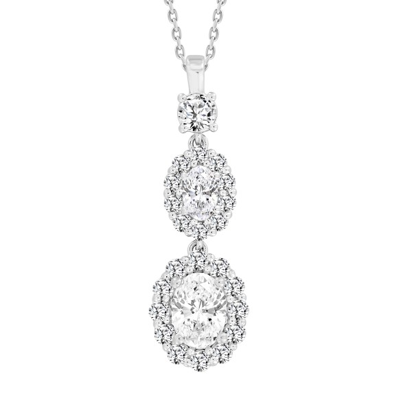 LADIES PENDANT WITH CHAIN 2 1/4CT ROUND/OVAL DIAMO...