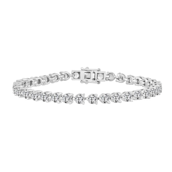 LADIES BRACELET 9CT ROUND DIAMOND 14K WHITE GOLD...