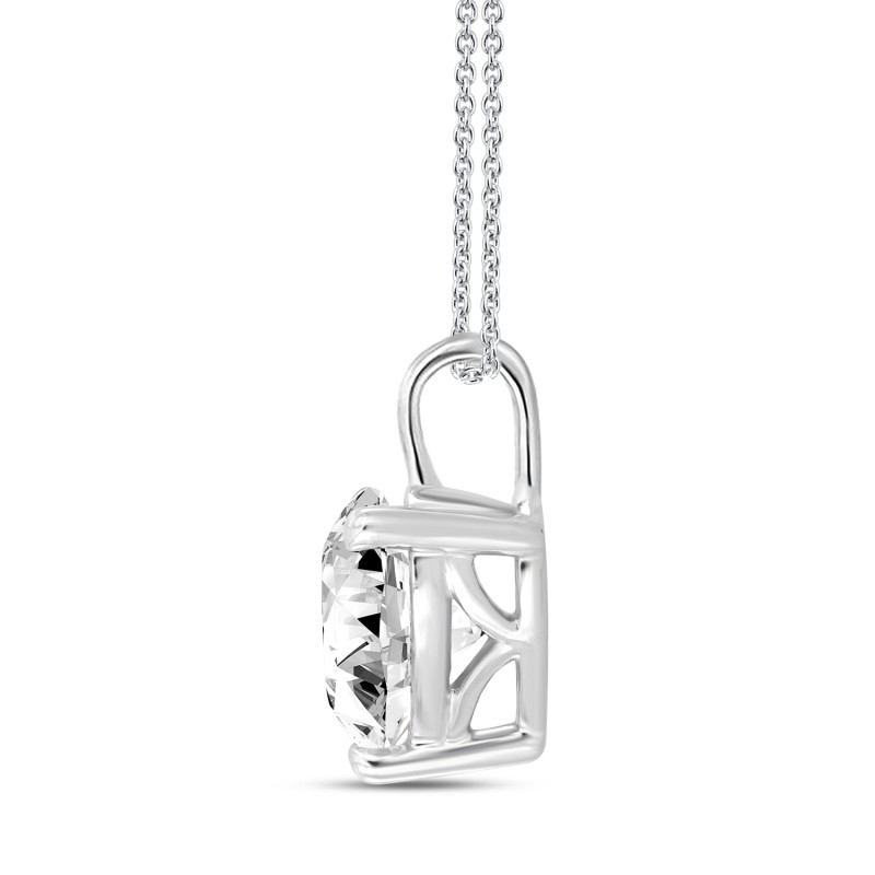 LADIES PENDANT WITH CHAIN 2CT HEART DIAMOND 14K WHITE GOLD