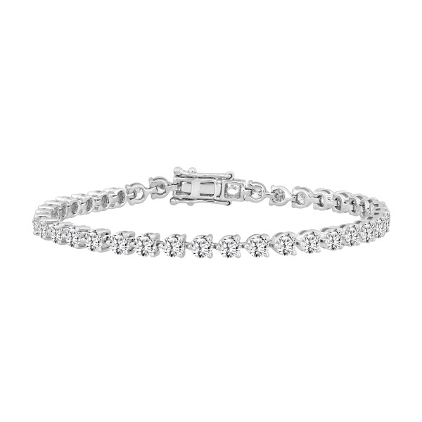 LADIES BRACELET 7CT ROUND DIAMOND 14K WHITE GOLD...