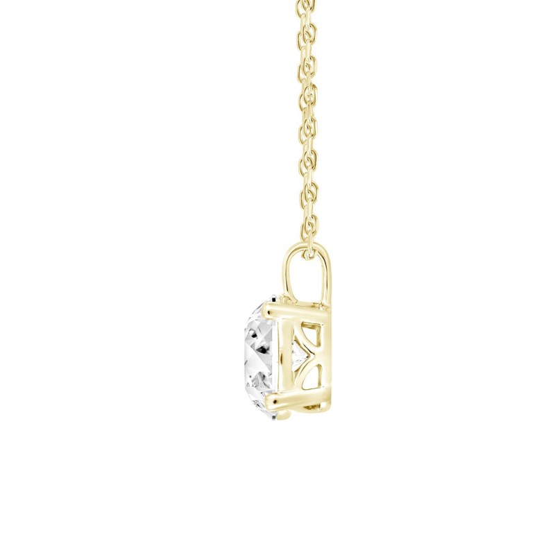 LADIES PENDANT WITH CHAIN 2CT ROUND DIAMOND 14K YELLOW GOLD