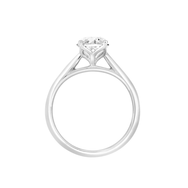 LADIES SOLITAIRE RING 1/2CT OVAL DIAMOND 14K WHITE GOLD