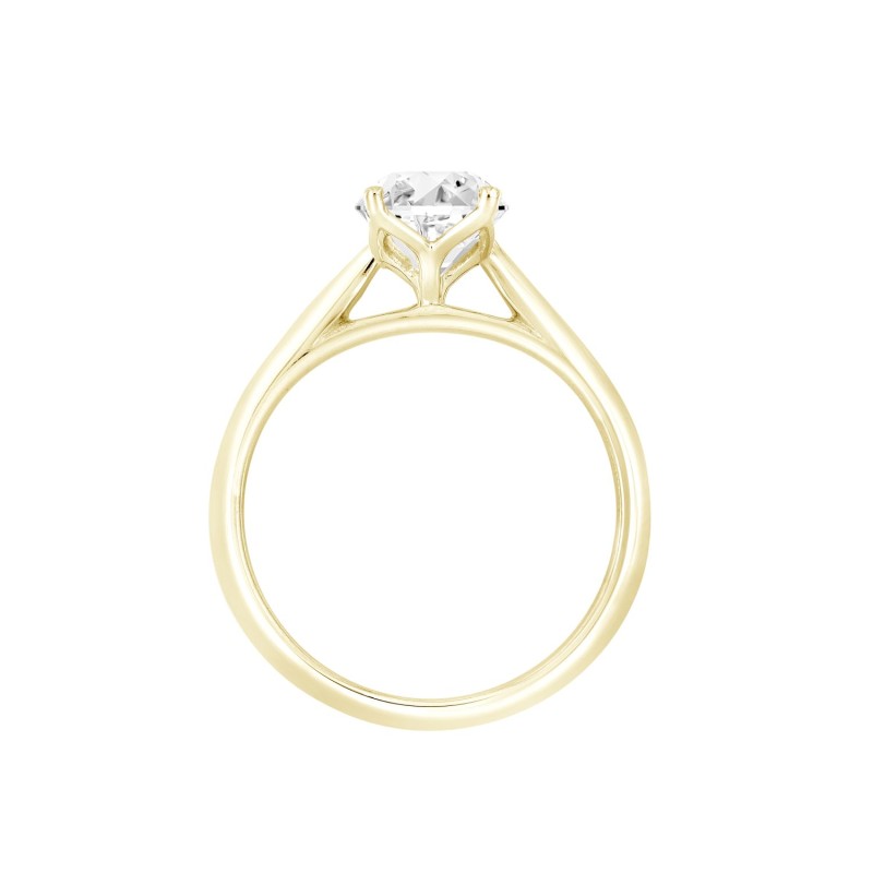 LADIES SOLITAIRE RING 1/2CT OVAL DIAMOND 14K YELLOW GOLD