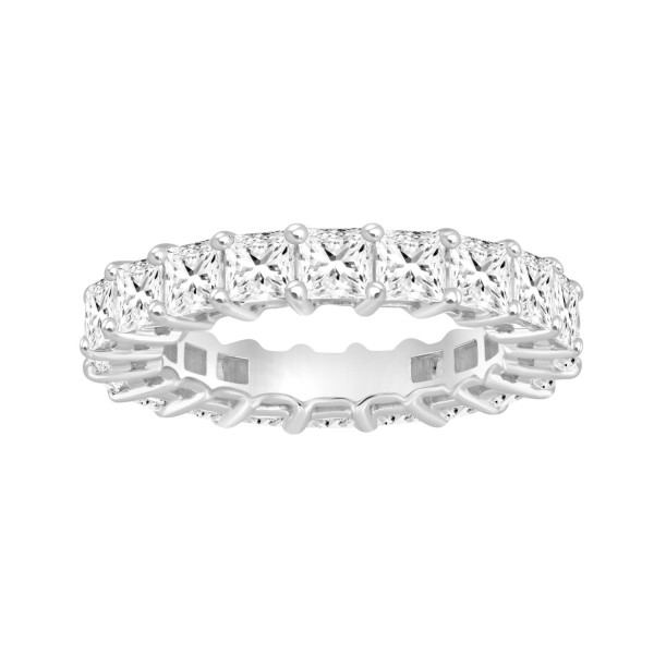 LADIES ETERNITY BAND 4 3/4CT PRINCESS DIAMOND 14K ...