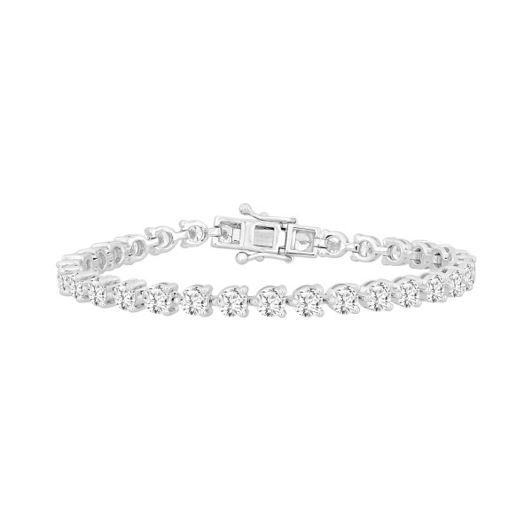 LADIES BRACELET 11CT ROUND DIAMOND 14K WHITE GOLD...