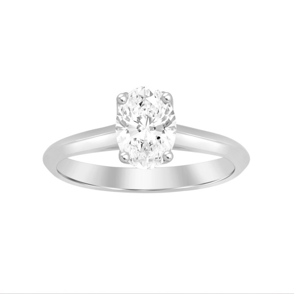 LADIES SOLITAIRE RING 1 1/2CT OVAL DIAMOND 14K WHI...