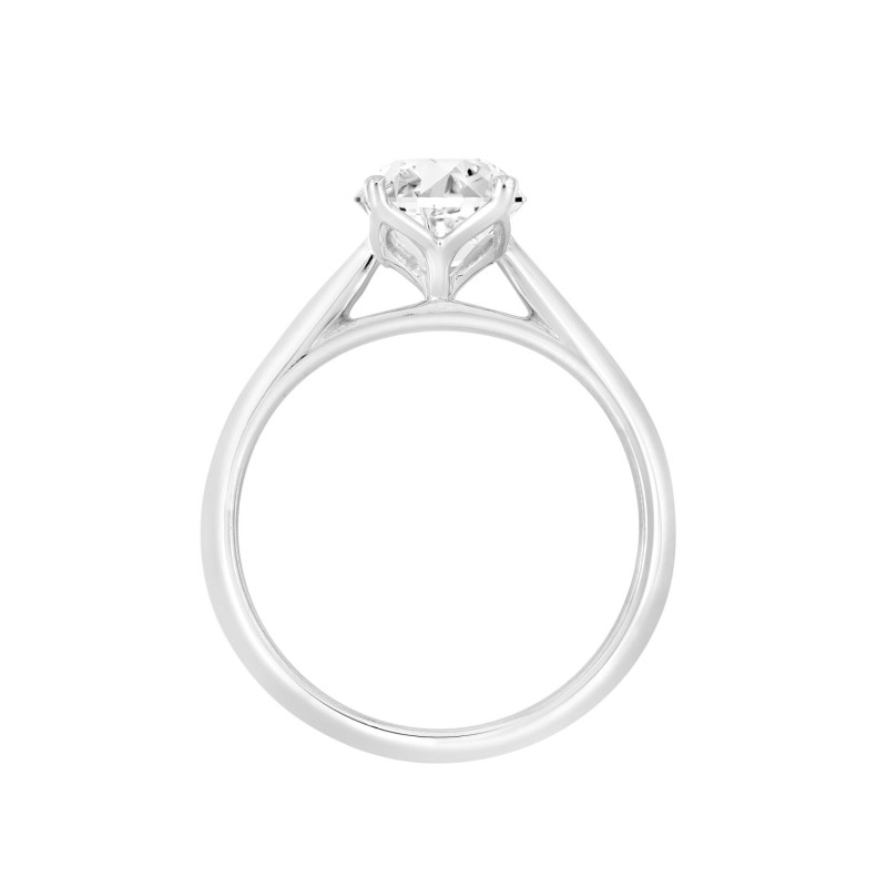 LADIES SOLITAIRE RING 1 1/2CT OVAL DIAMOND 14K WHITE GOLD