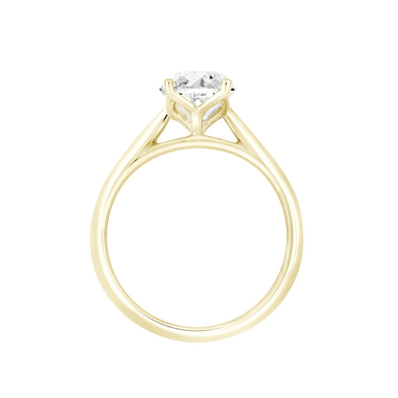 LADIES SOLITAIRE RING 1 1/2CT OVAL DIAMOND 14K YELLOW GOLD