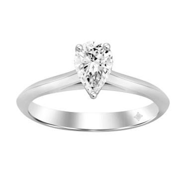 LADIES RING 1/2CT PEAR DIAMOND 14K WHITE GOLD