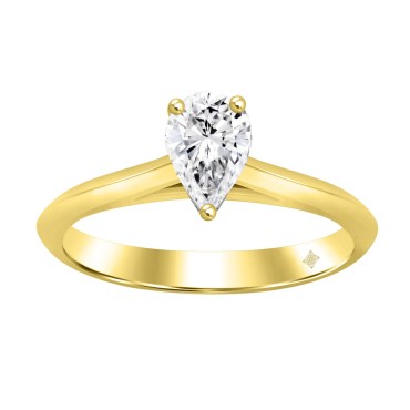 LADIES RING 1/2CT PEAR DIAMOND 14K YELLOW GOLD