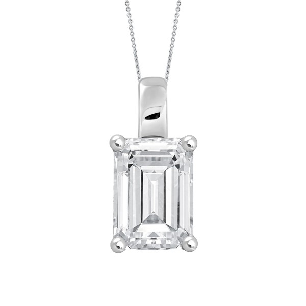 LADIES PENDANT WITH CHAIN 1/2CT EMERALD DIAMOND 14...