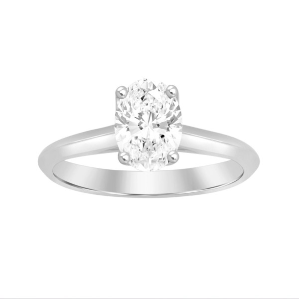 LADIES RING 2CT OVAL DIAMOND 14K WHITE GOLD...