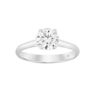 LADIES SOLITAIRE RING 1 1/2CT ROUND DIAMOND 14K WHITE GOLD