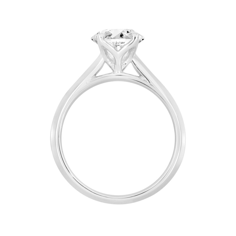 LADIES SOLITAIRE RING 1 1/2CT ROUND DIAMOND 14K WHITE GOLD