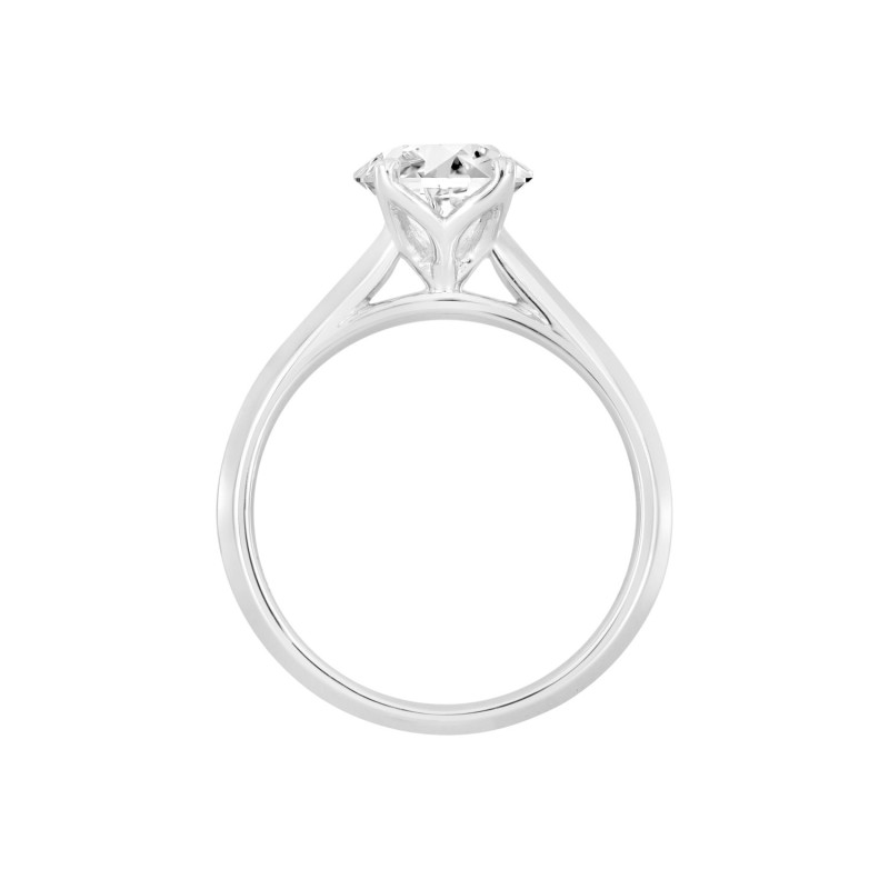 LADIES RING 1/2CT ROUND DIAMOND 14K WHITE GOLD