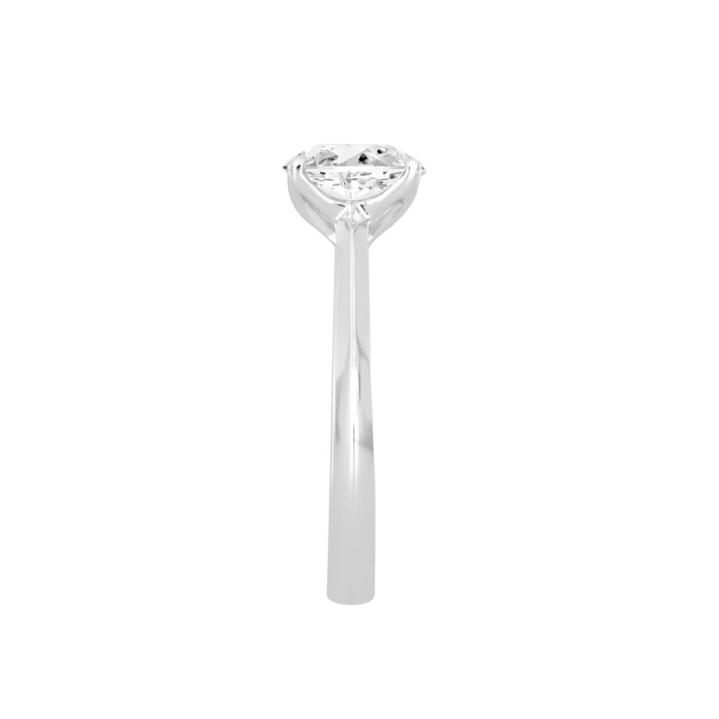 LADIES RING 1/2CT ROUND DIAMOND 14K WHITE GOLD